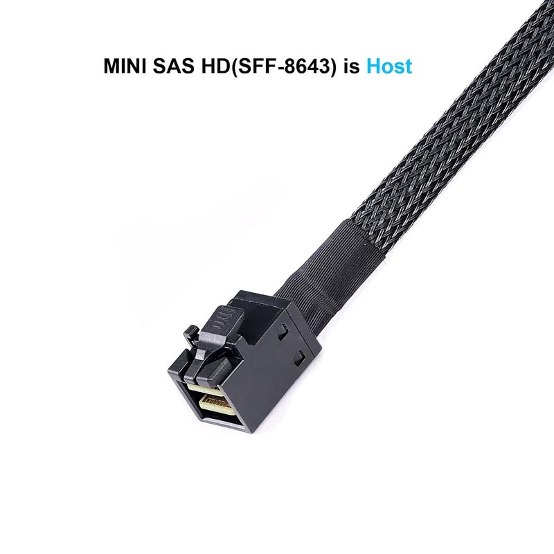 ADCAUDX Mini-SAS to SAS-Cable: 0.5M SFF-8643 to SAS SFF-8643 to SFF-8482 Connector 4X SFF-8482 with SATA Power Adapter Cable (1.6FT) (Pack of 2) - Image 2